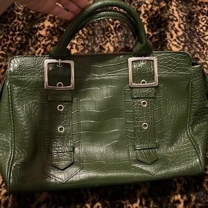 Green Leather Alligator skin purse